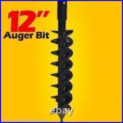 12 Auger Bit for Post Hole Auger, Fits all 2 Hex Drive Augers, Weighs 120 Lbs