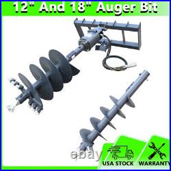 12 and 18 Auger Bit with Drive for Skid Steer