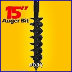 15 Skid Steer Auger Bit, 48Long, fits all 2 Hex Auger Drives Made in USA