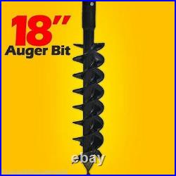 18 X 48 Auger Bit for Post Hole Auger 2 Hex Drive, For Skid Steer Loader
