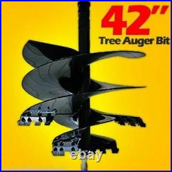 42 x 4' Skid Steer Tree Auger Bit, Uses 2 Hex Drive, Fits all brands, Made USA