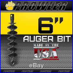 6 Auger Bit with Round Collar For Skid Steer Loaders 4' Length 6 Inch