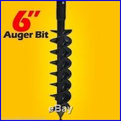 6 x 48 Auger Bit for Skid Steer Auger Drives, 2 9/16 Round Drive