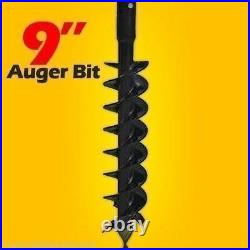 9 x 48 Auger Bit For Mini Skid Steer Auger Drive with 2.5 Round Drive, Fits Most