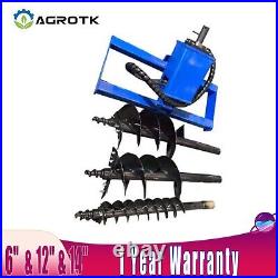 AGROTK Skid Steer Hydraulic Auger with 3 bits(6, 12, 14)