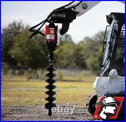 Auger Attachment 15-30 GPM for Skid Steer 2 Hex with 1/2 Hoses/Mount for Bobcat