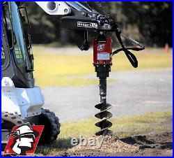 Auger Attachment 15-30 GPM for Skid Steer 2 Hex with 1/2 Hoses/Mount for CAT