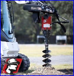 Auger Attachment 15-30 GPM for Skid Steer 2 Hex with 1/2 Hoses and Mount