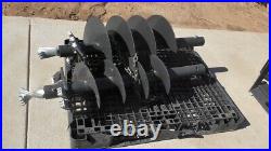 Auger drill attachments auger, two drill bore bits, fits skid steer