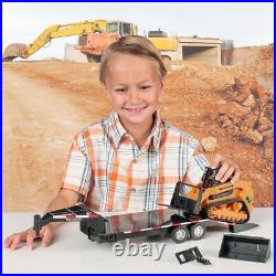 Big Country Toys 1/20 Track Skid Steer Attachments Flatbed Gooseneck Trailer 450