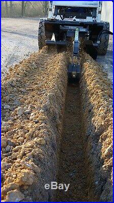 Blue Diamond Trencher Skid Steer Attachment, 48 with 12 Combo Chain & Auger