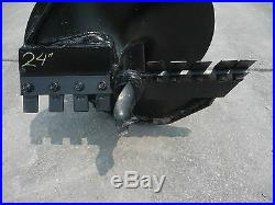 Bobcat Kubota Skid Steer Attachment Round 24 Auger Post Hole Bit Ship $149