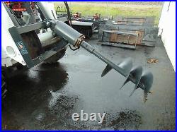 Brand New Universal Skid Steer Auger Fence Post Drill Attachment 2 Bits Included