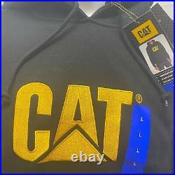 CAT Caterpillar Heavy Machinery Equipment Logo Hoodie Sweatshirt Pullover LARGE