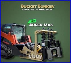 Earth Auger Transport Storage Rack for Skid Steer Track Loader Bucket Bunker