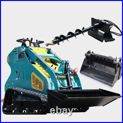 Free Ship 13.5HP/8.5kw Mini Skid Steer Loader Track+4 In One Bucket+Auger Garden