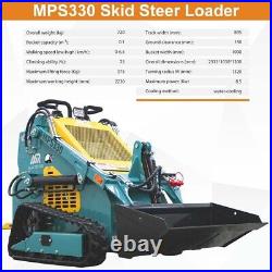 Free Ship 13.5HP/8.5kw Mini Skid Steer Loader Track+4 In One Bucket+Auger Garden