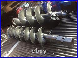 HD Skid Loader Earth Auger Bit, 9 Dia x 48 OAL, 2 Hex Drive, Double Flighted