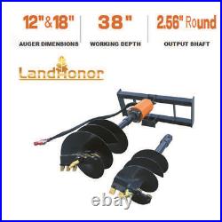 Landhonor 12in & 18in Auger Drill Bit Garden Bulb Auger Spiral Hole Drill Rapid