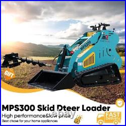 MP-S300 Yellow And Blue Mini Skid Steer Loader 15HP EPA Engine+Get a Free Auger