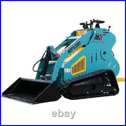 MP-S300 Yellow And Blue Mini Skid Steer Loader 15HP EPA Engine+Get a Free Auger