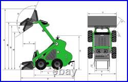 Mini wheel loader skid steer with post hole auger drilling