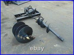 New 2022 Universal Skid Steer Auger Fence Post Drill Attachment 2 Bits Included