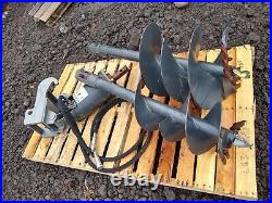 New Bobcat x change quick attach hydraulic auger post hole digger 12+ 16 bits