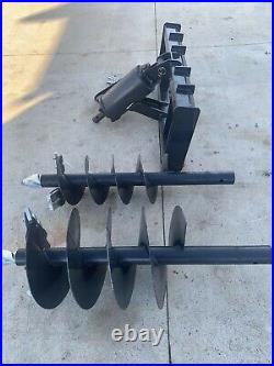 New JCT Skid Steer Hydraulic Auger Attachment Post Hole Digger Bobcat CAT