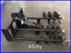 New Skid Steer Auger Attachment with 3 bits, 8, 12, 14