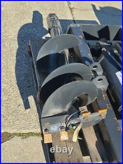 New Skid Steer Hydraulic Auger Post Hole Digger 12 + 18 Bits Kubota Bobcat CAT