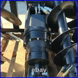 New Skid Steer Hydraulic Auger Post Hole Digger 3 Bits 9 12 + 18 Skidsteer