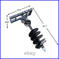 Skid Post Hole Auger Drive Attachment 12 Diameter Auger 46 Drilling Depth