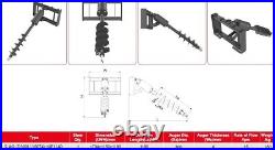 Skid Post Hole Auger Drive Attachment, 12 Diameter Auger, 46 Drilling Depth