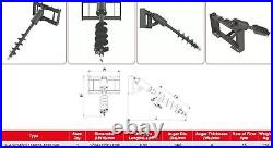 Skid Post Hole Auger Drive Attachment, 18 Diameter Auger, 46 Drilling Depth