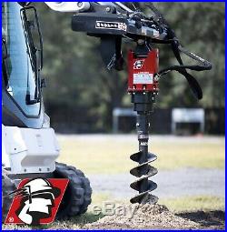 Skid Steer Attachment 10-20 GPM Auger 2 Hex with 1/2 Hoses and Skidsteer Mount