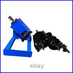 Skid Steer Attachment Hydraulic Auger Frame Post Hole Diggers 6 12 14 3 bits