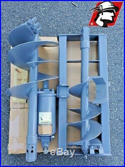 Skid Steer Auger 6-15 GPM for Kubota Machines 2 Hex, Mount, Hoses and Bits