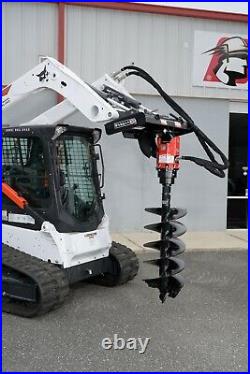 Skid Steer Auger Attachment 20-35 GPM 2 Hex with 3/4 Hoses and Mount