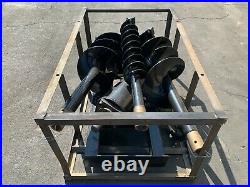 Skid Steer Auger Attachment with 3 bits, 8, 12, 14