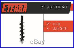 Skid Steer Auger Bit by Eterra- 9 Fits Auger Drives with 2 Hex