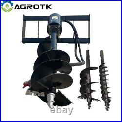 Skid Steer Hydraulic Auger Attachment Frame Post Hole Diggers 6 12 14 3 bits
