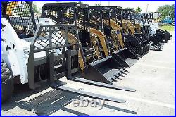 Skid Steer Pallet Forks by Bradco, High Back, 4000 Lb Rated, 2 Steps, Chain Hook, New