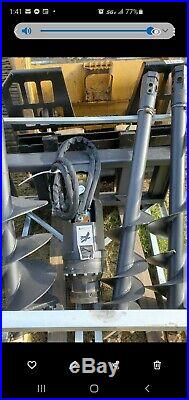 Skid steer auger attachment with 3 bits