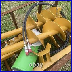 Skid steer auger attachment with 3 bits AGT